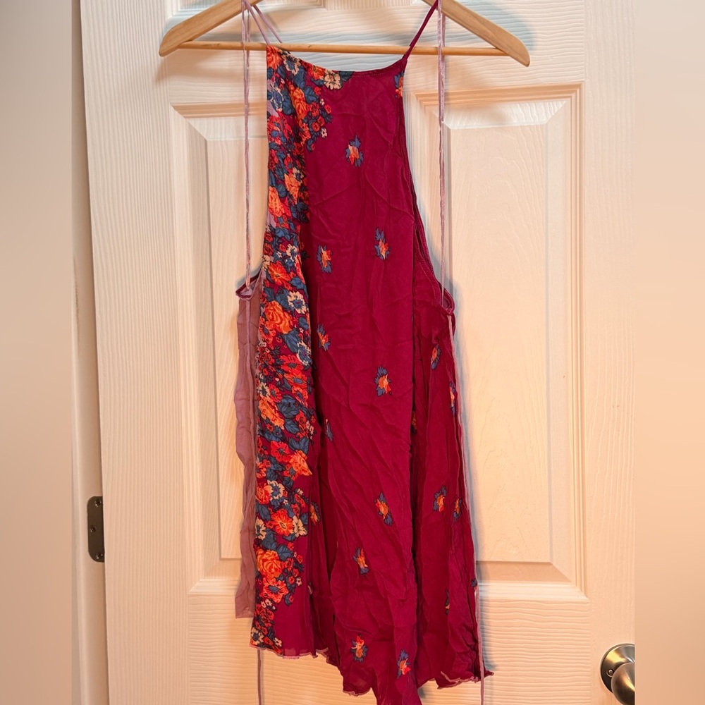 Free People Floral Print Blouse in Pink, Blue, Coral